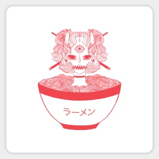 Monster Girl Ramen Noodle Food Art Sticker